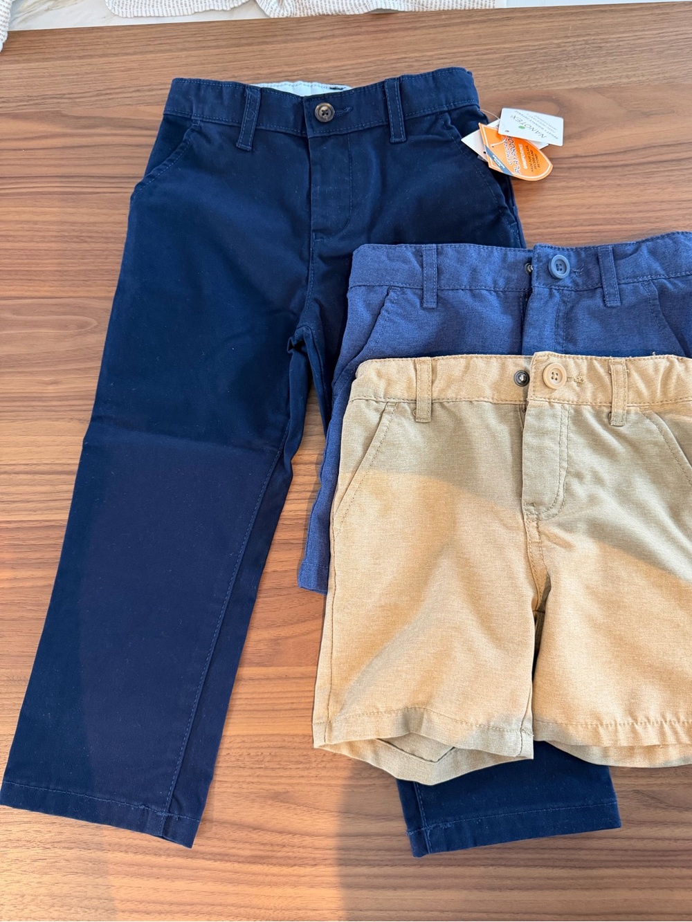 bundle of 3: (1) Gymboree Boys Navy pants, (1 ) blue shorts and (1) khaki shorts